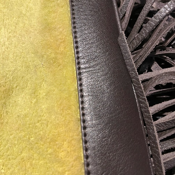 Vintage JUICY Couture Terry Lime Green Yellow Fringe Tassel Bag - Picture 13 of 14